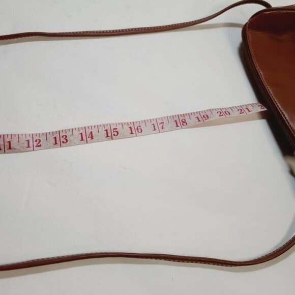 Vintage 90s ESPRIT Brown Barrel Leather Crossbody Purse - Picture 9 of 12